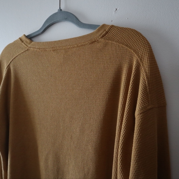Eddie Bauer Longsleeve Waffle Knit Mustard Top - Picture 4 of 8